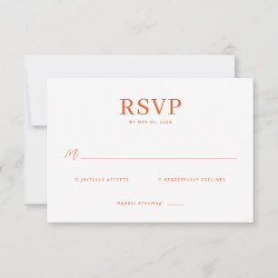 Elegante Koralen Antwoordkaart RSVP Kaartje