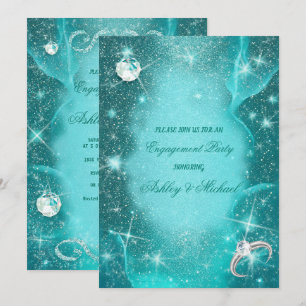 elegante kosmische turquoise groene diamanten glin kaart