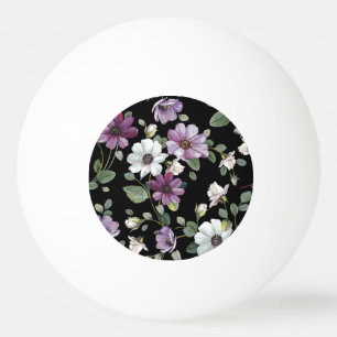 Elegante kosmos bloemen: Waterverf naadloos. Pingpongballen
