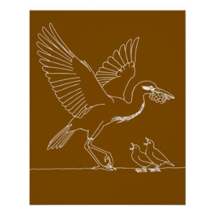 Elegante Kraanvogelillustratie  Perfect Poster