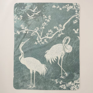 Elegante Kraanvogels Kunstpatroon Kleurrijke Kra Sherpa Deken