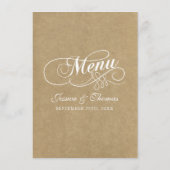 Elegante Kraft-huwelijksmenukaarttemplates Menu (Achterkant)
