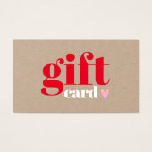 Elégante Kraft Rouge Rose Coeur Beauté Carte cadea (Devant)