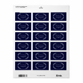 Elegante krans Adresetiketten / Navy Etiket (Full Sheet)