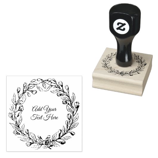 Elegante krans bruiloft rubberstempel (Gestempeld)