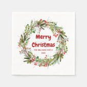 Elegante krans Kerst Servet (Voorkant)