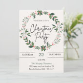 Elegante krans Kerstfeest uitnodiging (Staand voorkant)