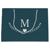 Elegante  krans met hartdecoratie groot cadeauzakje (Voorkant)