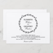 Elegante krans rustieke kraft bruiloft kaart (Voorkant / Achterkant)