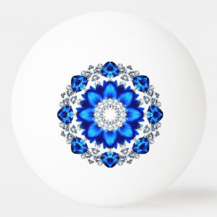 Elegante krans versierd met blauwe bloemen pingpongballen