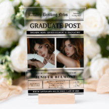 Elegante krant met thema 2 foto afstudeerfeest