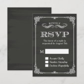Elegante Krijtbord Vintage Lijst Decoratie RSVP (Voorkant / Achterkant)