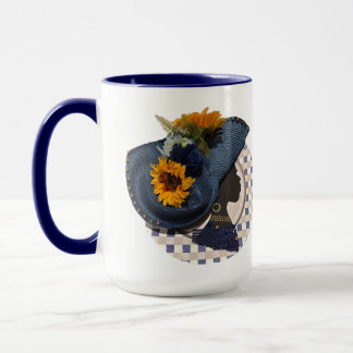 ELEGANTE KRONEN - BLAUWE ZONNEBLOEM MOK