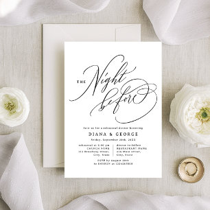 Elegante Kronkelende Script Simpele Oefenavond Din Kaart