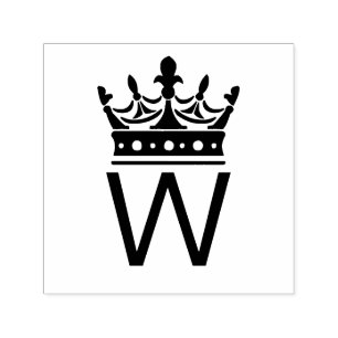 Elegante kroon boven enkele initiaal monogram zelfinktende stempel