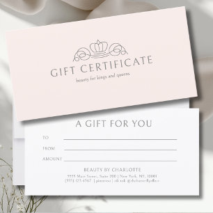 Elegante Kroon Roze Salon Cadeaubon