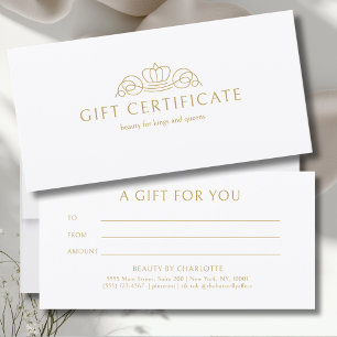 Elegante Kroon Witte Salon Cadeaubon