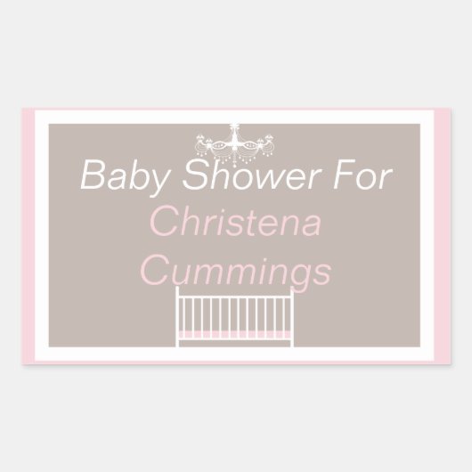 Elegante kroonluchter Baby shower rechthoek Sticke Rechthoekige Sticker (Voorkant)