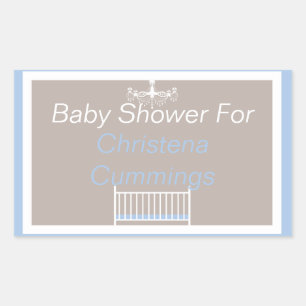 Elegante Kroonluchter Baby Shower Rechthoekige Sti Sticker