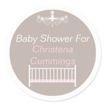 Elegante kroonluchter Baby shower ronde Sticker ro