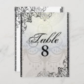 Elegante kroonluchter & bloeit Tafelnummer (Voorkant / Achterkant)