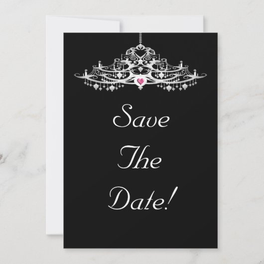 Elegante kroonluchter Save The Date-huwelijk Kaart (Voorkant)