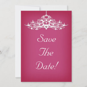 Elegante kroonluchter Save The Date Trouw Kaart