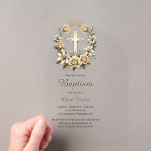 Elegante kruis bloemenkranz klassieke doop