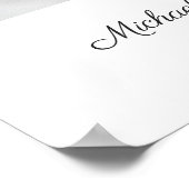 Elegante kruisfoto Jongensdoop Welkom  Poster (Hoek)