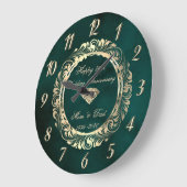 Elegante krullen groene 25e trouwdag  grote klok (Hoek)