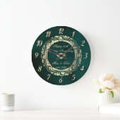 Elegante krullen groene 25e trouwdag  grote klok (Huis)