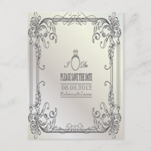elegante krullen moderne trouwkaart save the date aankondigingskaart