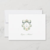 Elegante kuif w / Sage Groene Boog Bedankkaart (Achterkant)