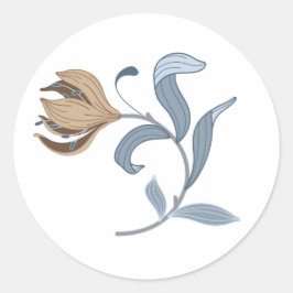 Elegante kunst en ambachten Bloemen Ronde Sticker