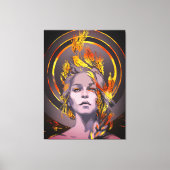 Elegante kunstprint met gouden tarwe en vogel canvas afdruk (Voorkant)