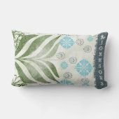 Elegante kussen met familienaam en bladmotief (Achterkant)