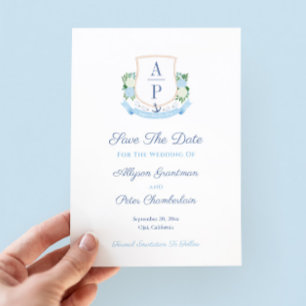 Elegante Kust Monogram Trouwkam Save The Date