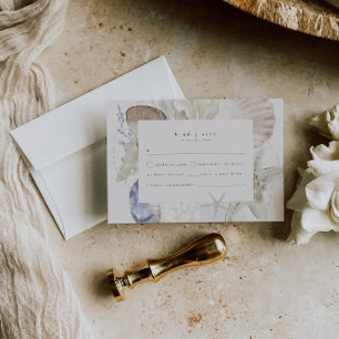 Elegante Kustbruiloft RSVP Kaart