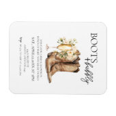 Elegante laarzen en bruisende bruids-shower uitnod magneet (Horizontaal)