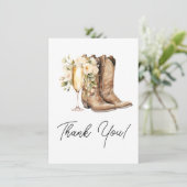 Elegante laarzen en bubbelig Vrijgezellenfeest Bedankkaart (Staand voorkant)