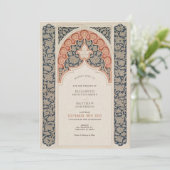 Elegante Lace Art Nouveau bruiloft uitnodiging (Staand voorkant)