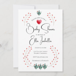 Élégante Lady Bug Floral Baby shower Invitation