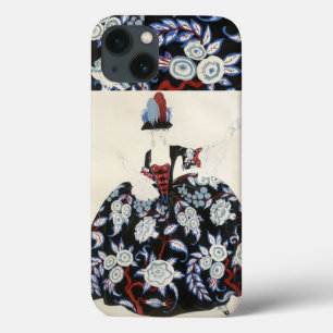 ELEGANTE LADY FLORAL DRESS MET ZWARTE WITTE STROME iPhone 13 HOESJE