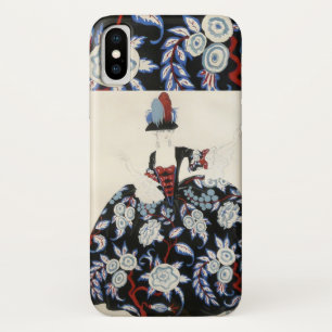 ELEGANTE LADY FLORAL DRESS MET ZWARTE WITTE STROME iPhone X HOESJE