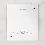 Elegante Lam Meal Option Wedding Place Card (Buitenkant ongevouwen)