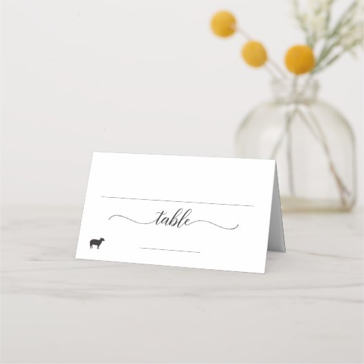 Elegante Lam Meal Option Wedding Place Card (Voorkant)