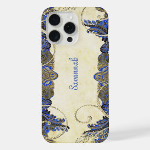 Élégante lame d'or de la marine Vintage Paisley Pe