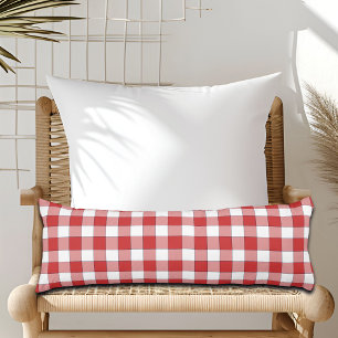 Elegante landelijke picknick wit rood geruit lichaamskussen