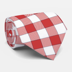 Elegante landelijke picknick wit rood geruit stropdas