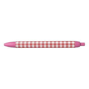 Elegante landelijke picknick wit rood geruit zwarte inkt pen